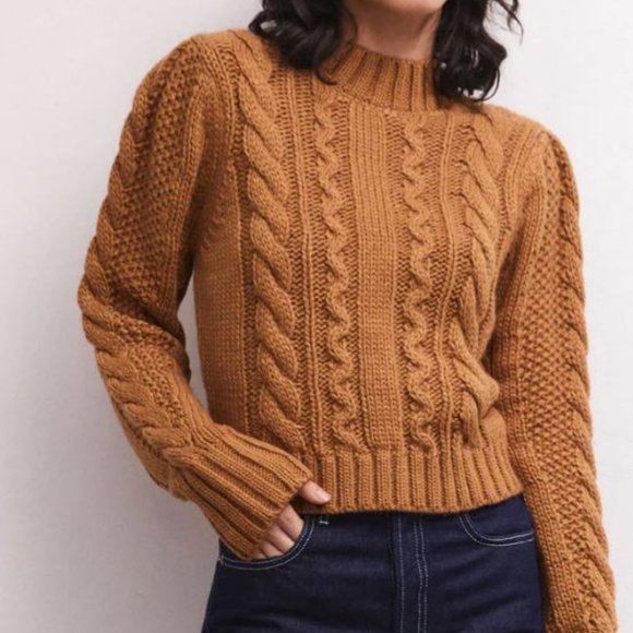Z Supply Cable Knit Sweater in Camel - Picture 1 of 1